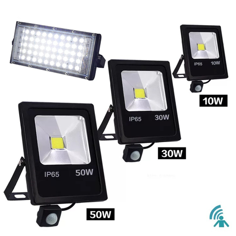 Reflector LED con Sensor de movimiento, foco exterior impermeable IP65, 10 W, 30 W, 50 W, 220 V ► Foto 1/6