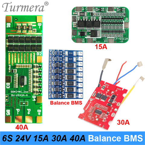 Placa de protección de batería de litio 6S, 24V, 25V, 15A, 30A, 40A, BMS, para destornillador, batería y pistola de 24V, masajeador muscular, nuevo ► Foto 1/6