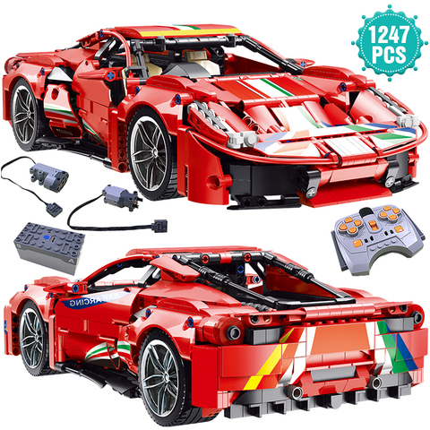 Super Sport Racing-bloques de construcción de automóviles, vehículo de velocidad, simulación de juguetes de bloques de modelismo, regalo de cumpleaños para novio ► Foto 1/6