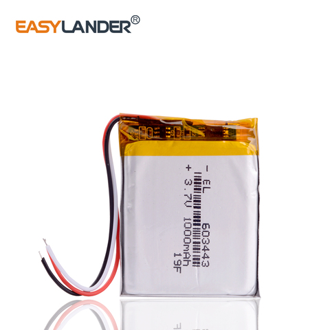 Batería de energía de 3 litros 3,7 V e road route LH950 LH980N 603443 063443 1000mAh batería recargable universal del navegador de 5 pulgadas ► Foto 1/6