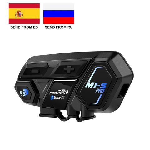 Fodsports M1-S Pro intercomunicador de motocicleta casco bluetooth 8 riders 2000M intercomunicador de grupo impermeable BT Interphone ► Foto 1/6