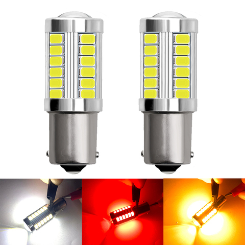 2 uds 1157 BAY15D P21/5W LED 1156 BA15S P21W PY21W BAU15S blanco rojo bombilla trasera de coche luces de freno 12V luz de marcha atrás de coche de la luz de señal ► Foto 1/6