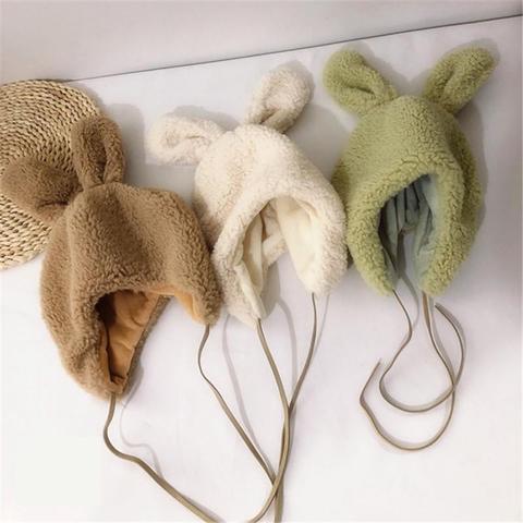 Sombreros de lana para niños pequeños, gorros gruesos con orejas de dibujos animados en 3d, accesorios para bebés ► Foto 1/6
