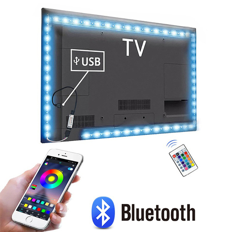Tira de luces LED de neón para decoración de fondo de TV, 1M, 2M, 3M, 4M, 5M, 5V, USB, Bluetooth, RGB, iluminación de fondo para HDTV ► Foto 1/6
