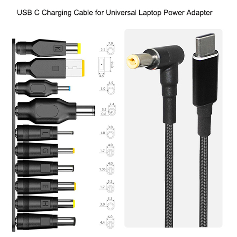 Adaptador de Cable USB tipo C, 1,8 m, 100W, para Asus, Hp, Lenovo, portátil, USB-C a conector Universal, convertidor de enchufe, cables de energía de portátiles ► Foto 1/6