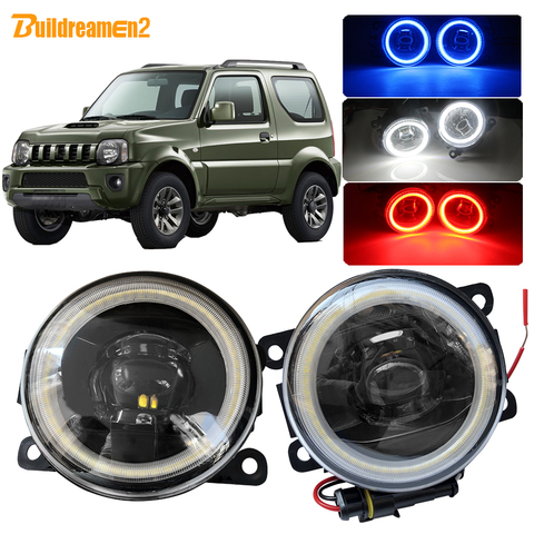 Buildreamen2 para Suzuki Jimny FJ cerrado vehículo de carretera 1998-2014 H11 Luz de niebla LED Ojo de ángel de luz diurna DRL 12V ► Foto 1/6