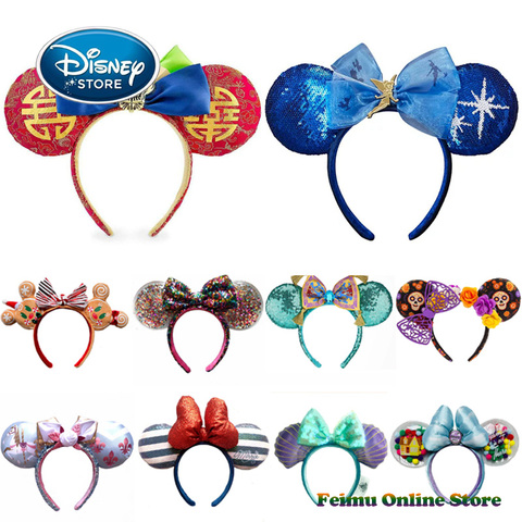 Disney oreja de Mickey Mouse diadema Disneyland pelo de la princesa sirena. Peter Pan tocado sombrerería de fiesta chica juguete regalo de cumpleaños ► Foto 1/6