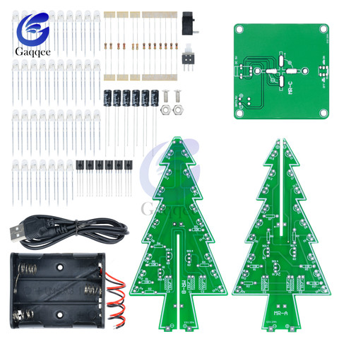 Kit de piezas de módulo de árbol de Navidad, placa de circuito de árbol de Navidad con luces LED, interruptor de autosujeción, Flash, 7 colores, bricolaje ► Foto 1/6