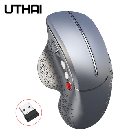 UTHAI-ratón óptico DB23 para oficina, inalámbrico, USB, vertical, recargable, 2,4G, ergonómico, adecuado para note ► Foto 1/6