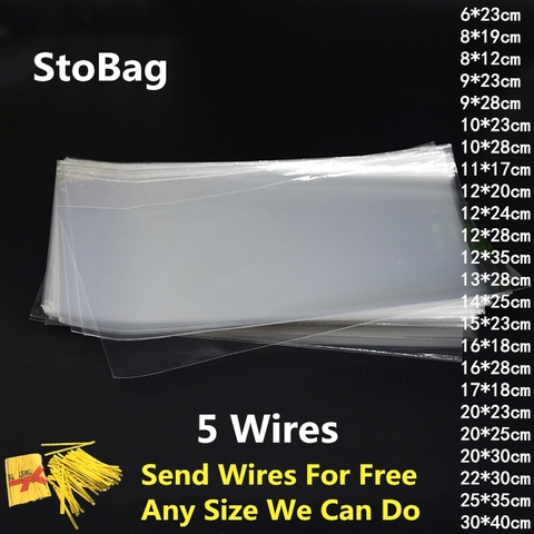 StoBag-bolsa de plástico transparente plano abierto para dulces, galletas, pan, comida, Opp, pastel de regalo, bolsas de embalaje, fiesta de boda, violonchelo, bricolaje ► Foto 1/6