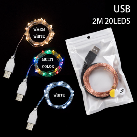 Luces LED decorativas de cobre impermeables para fiesta navideña, Año Nuevo, vacaciones, colorido ► Foto 1/6