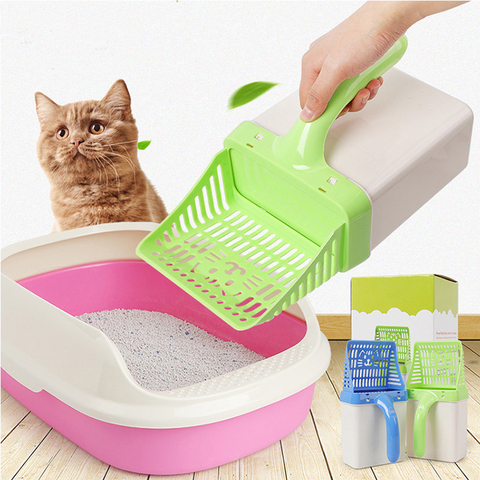 Práctico Gato pala para arena de gatos conveniente de plástico limpieza herramienta cachorro gatito pala para excrementos con caja de basura mascotas artículos para gatos ► Foto 1/6