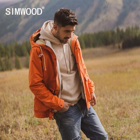 SIMWOOD 2022 otoño invierno nuevo forro polar interior chaleco removible hombres moda caliente chaquetas largas con capucha de talla grande prendas de vestir exteriores 980606 ► Foto 1/6