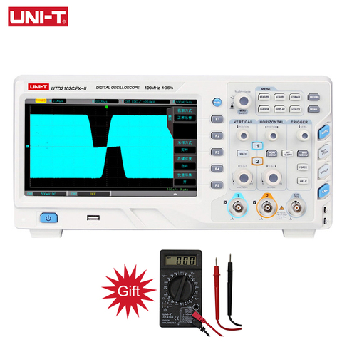 UNI-T UTD2102CEX-II osciloscopio de almacenamiento Digital de 100Mhz Dual Canal 8 