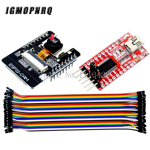 Módulo de cámara ESP32-CAM WiFi OV2640, placa de desarrollo Bluetooth ESP32 FT232RL, convertidor de Serie USB a TTL, cable de puente de 40 pines ► Foto 1/5