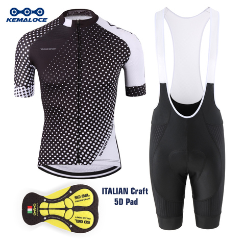 KEMALOCE-ropa de ciclismo profesional de media manga, conjunto de pechera de Ciclismo de alto rendimiento con estampado de Sublimación completa ► Foto 1/6