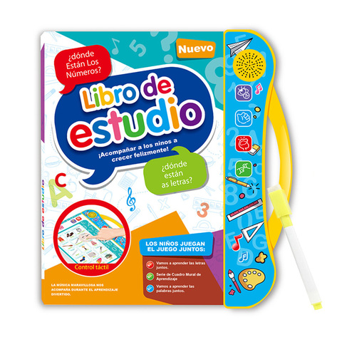 ABC libro de sonido para los niños inglés de letras en español y palabras aprendiendo juguetes para 3 años niñas divertido juguetes educativos ► Foto 1/6
