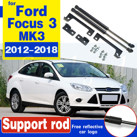 Capó de motor de coche, soporte de elevación, descarga de resorte de Gas, amortiguador Puntal, apto para Ford Focus 3 MK3, 2012-2022, barra de soporte de capó, 2 uds. ► Foto 1/6