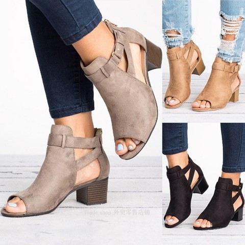 Europa y los Estados Unidos en el verano de 2022 nuevo sandalias de las mujeres zapatos de tacón alto de moda sexy zapatos de mujer zapatos Boca de pescado de talla grande, 34-43, ► Foto 1/6