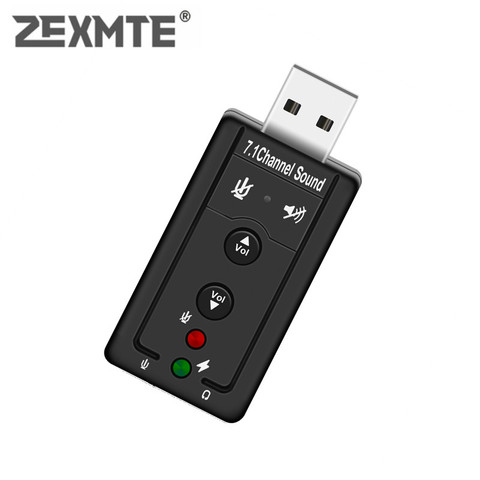 Tarjeta de sonido externa para PC y portátil, Adaptador de Audio estéreo USB ligera 7,1 para Windows XP/2000/Vista/7 3D, adaptador de Audio ► Foto 1/6