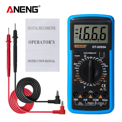 Multímetro Digital DT9205A DT9208A, capacitancia de resistencia de corriente de voltaje CA/CC, instrumento de prueba manual, medidor de potencia ► Foto 1/6