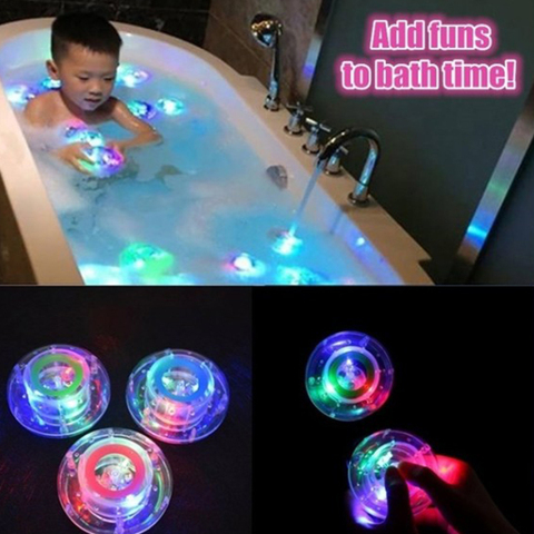 Bola de baño para niños, lámpara de bañera flotante, impermeable, colorida, parpadeante, juguete ► Foto 1/6