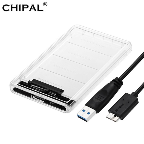 CHIPAL-funda transparente para disco duro de 2,5 pulgadas adaptador Sata a USB 3,0, carcasa de disco duro de 5 Gbps, compatible con protocolo UASP de 2TB ► Foto 1/6