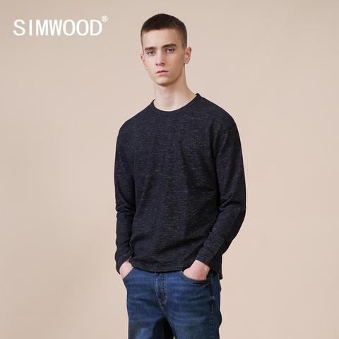 SIMWOOD-Camiseta de manga larga para hombre, tops Melange de alta calidad, ropa de talla grande, novedad de primavera e invierno de 2022, SI980560 ► Foto 1/6