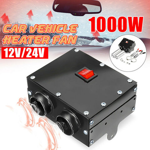 Calentador de coche de 12V/24V CC, 1000W, 2 orificios, calentamiento rápido, parabrisas, Descongelador, calentador de invierno ► Foto 1/6