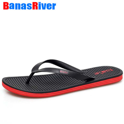 Chanclas de verano para Hombre, chanclas planas de playa de alta calidad, antideslizantes, informales, caída de Zapatos, novedad ► Foto 1/6