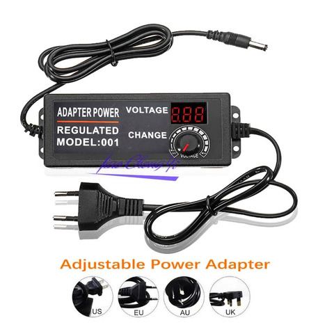 Ajustable AC a DC 3 V-12 V 3 V-24 V 9 V-24 V Universal adaptador con pantalla de voltaje de fuente de alimentación regulada Adaptador 3 12 v 24 v ► Foto 1/6