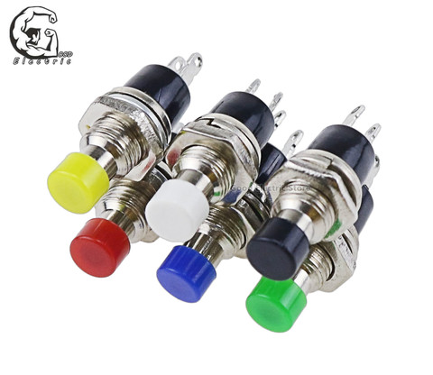 6 uds PBS-110 Mini interruptor momentáneo de botón para el modelo ferroviario Hobby 7mm pbs110 rojo amarillo verde azul negro blanco ► Foto 1/6