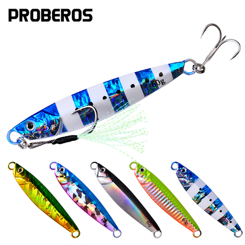 PROBEROS 5 unids/lote de Metal fundido plantilla cuchara 7g-10g-14g-17g-21g-24g-30g-40g-60g de cable de Jigging mar pesca señuelo frente ► Foto 1/6