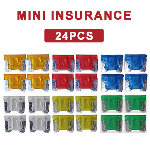 Kit de fusibles de tamaño mixto, 24 Uds., Micro Mini cuchilla, fusible para coche, camión, fusibles de motocicleta 5A, 10A, 15A, 20A, 25A, 30A ► Foto 1/6