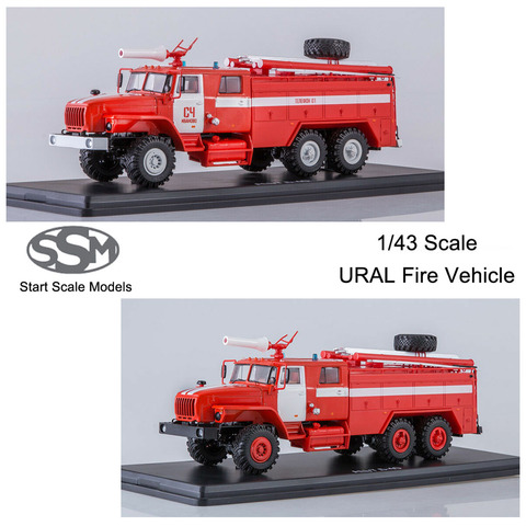 Modelos de escala de arranque SSM 1/43, AC-7 de motor de fuego 5-40 URAL, camión de bomberos, Matel fundido a presión ► Foto 1/6