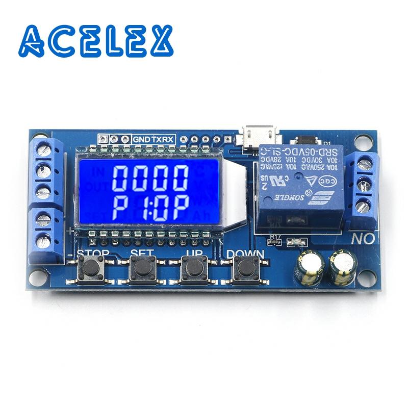 6-30V Micro USB Digital pantalla LCD Módulo de relé de retardo de tiempo temporizador de Control interruptor ciclo para XY-LJ02 ► Foto 1/5