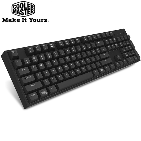 Cooler Master CK370-Teclado mecánico Cherry MX Axis, 104 teclas, teclas PBT, marrón, rojo, para juegos de escritorio ► Foto 1/6