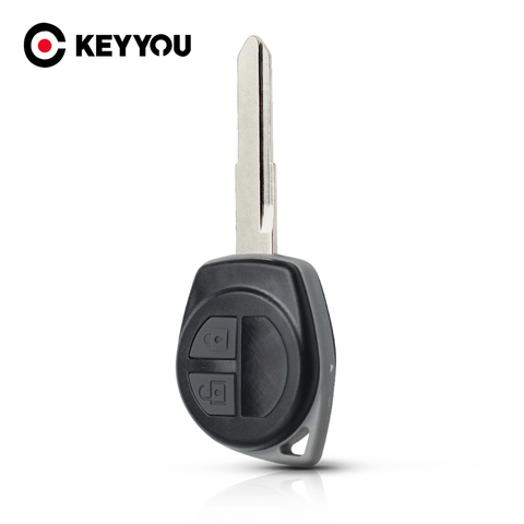 KEYYOU-funda para mando a distancia del coche, carcasa FOB de 2 botones para Suzuki grand vitara SWIFT HU133R, almohadilla con botón de goma ► Foto 1/6