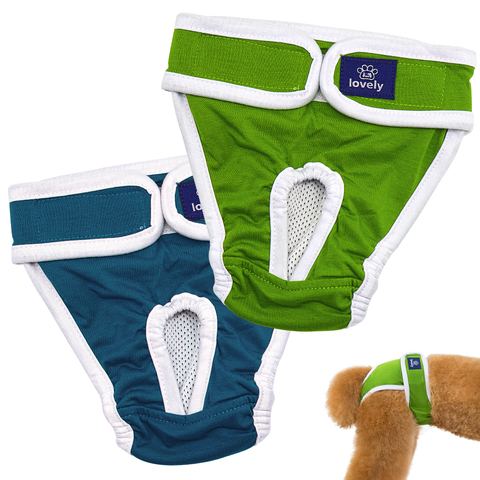 Pañales fisiológicos para perros, pantalones cortos lavables para perros y niñas, pantalones para perros, ropa interior para mascotas, bragas sanitarias S-2XL ► Foto 1/6