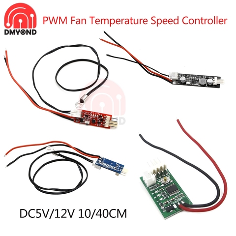 Controlador de velocidad y temperatura para ventilador de PC, controlador de ventilador PWM de 2-3 y 4 cables DC 5V/12V, interruptor regulador, módulo de Control de temperatura para VHM-802 de ventilador de PC de 10/40CM ► Foto 1/6