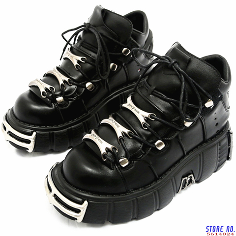 Zapatillas de deporte de estilo Punk para mujer, zapatos de plataforma con cordones de 6CM, Creepers, informales, planos, decoración de Metal, Tenis femeninos, 2022 ► Foto 1/6