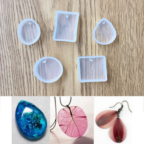 5 unids/set molde de silicona para colgantes de resina de molde de silicona a mano hecho a mano DIY epoxy para hacer joyas de resina moldes ► Foto 1/6