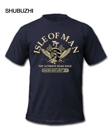 Camiseta de algodón con casco de calavera para hombre, camiseta de moda de verano de talla europea de Isle of Man TT Race The Ultimate Road Race EST1907 ► Foto 1/5