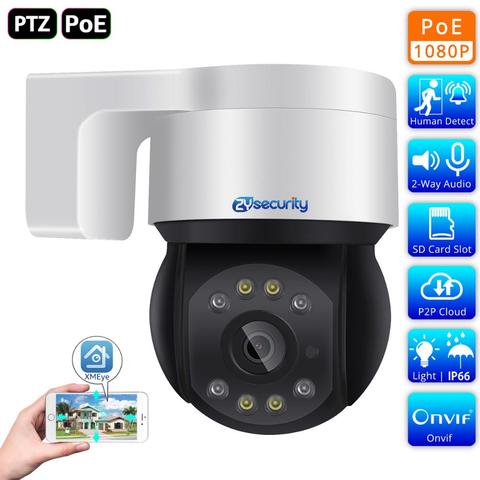 Cámara IP PTZ H.265 1080P PoE para exteriores, Audio bidireccional, ranura para tarjeta SD, IA, detección humana, luz Dual, domo de velocidad, vigilancia CCTV ► Foto 1/6