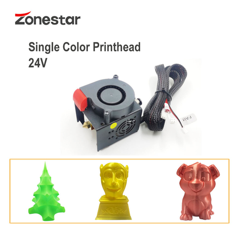 ZONESTAR-calentador de impresora 3D de un solo Color, 24V50W, Sensor de temperatura, NTC100K, B3950, FAN5015, cable de 1,5 M, actualización para Z8, Z9, Z10 ► Foto 1/5