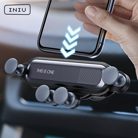 INIU-Soporte de teléfono para coche Gravity, soporte de salida de aire para móvil, GPS, para iPhone 12, 11 Pro, Max, Xr, Xs, X, 8, 7, 6, Xiaomi, Samsung ► Foto 1/6