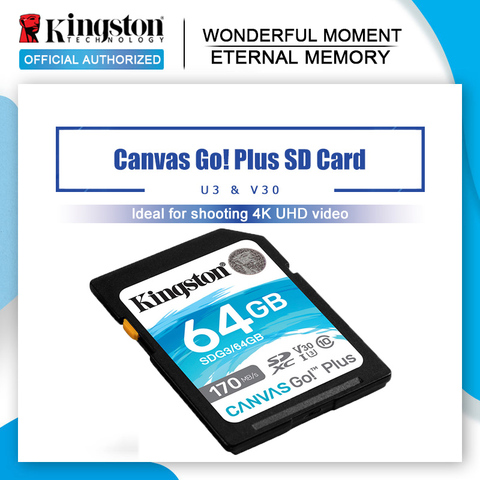 ¡Kingston de ir! Plus-tarjeta SD de 256GB, 128GB, 64GB, Clase 10, SDHC, SDXC, 4K, para cámara ► Foto 1/5