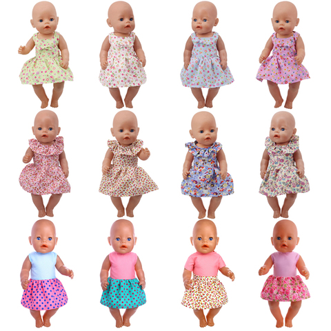 Ropa de muñeca de 15 colores, vestido con pajarita de 18 pulgadas y 43 Cm para bebé recién nacido, juguete de Navidad para niña ► Foto 1/6