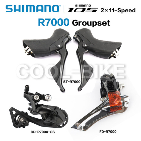 SHIMANO-Kit de cambio de marchas para bicicleta de carretera, palanca de Control Dual, 105 R7000, 2x11, ST + FD + RD, desviador trasero y delantero SS GS ► Foto 1/6