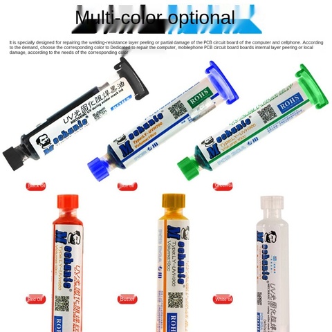 Crema de flujo de pasta de soldadura, 6 colores, 10ML, Máscara de Soldadura por UV, PCB, BGA ► Foto 1/5